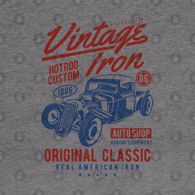 Vintage Iron Hotrod Custom Auto Shop Design by Jarecrow 